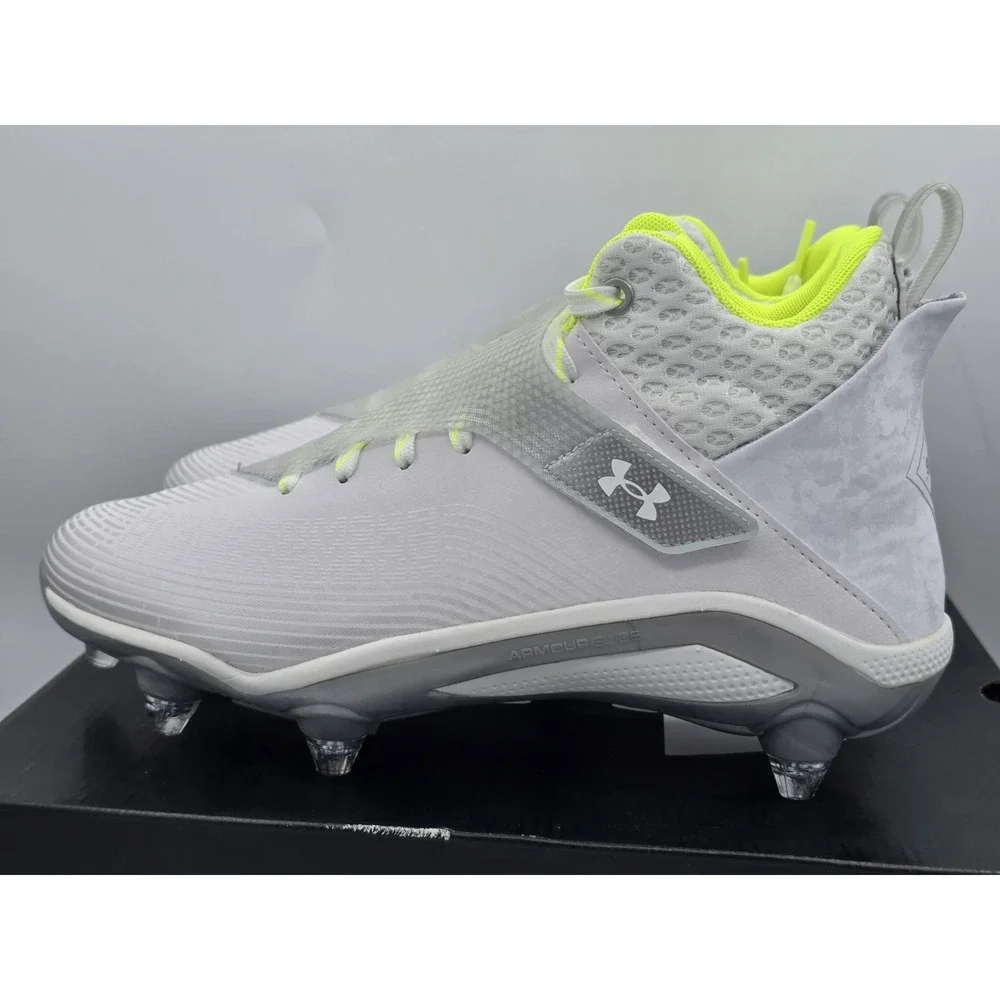 Under Armour Men's‎ UA Highlight Hammer D Football Cleat White/Metallic Sz 8 M